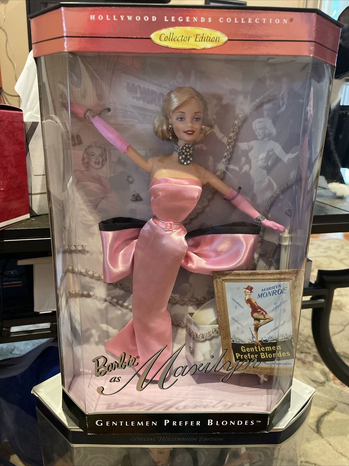 Barbie As Marilyn Pink Dress Gentlemen Prefer Blondes #17451 1997
