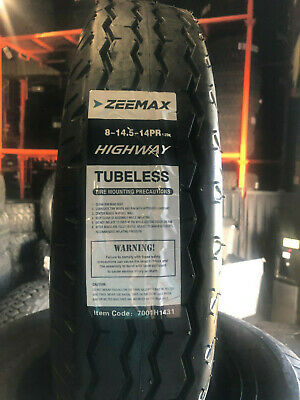 2 New 8-14.5 Zeemax Heavy Duty Trailer Tire Lrg 8x14.5 8 14.5 Lr 14 Ply