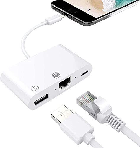 Lightning To Ethernet Adapter Apple Mfi Certified 3 In 1 Network Adapter Comp...