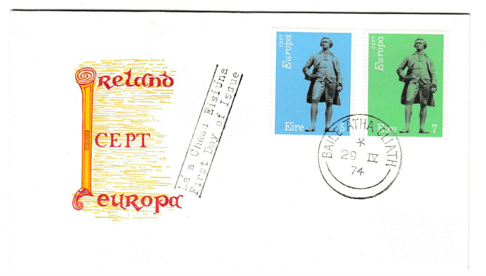 Ireland, Scott #339-340 On Illustrated Unaddressed Fdc, Issued 4/29/74