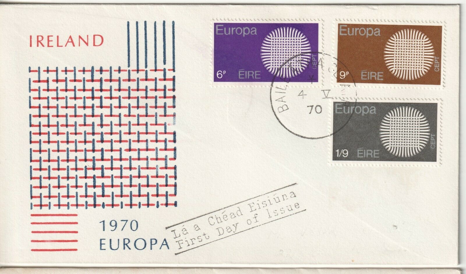 First Day Cover Fdc Ireland Europa Cept Better Cachet 1970 .