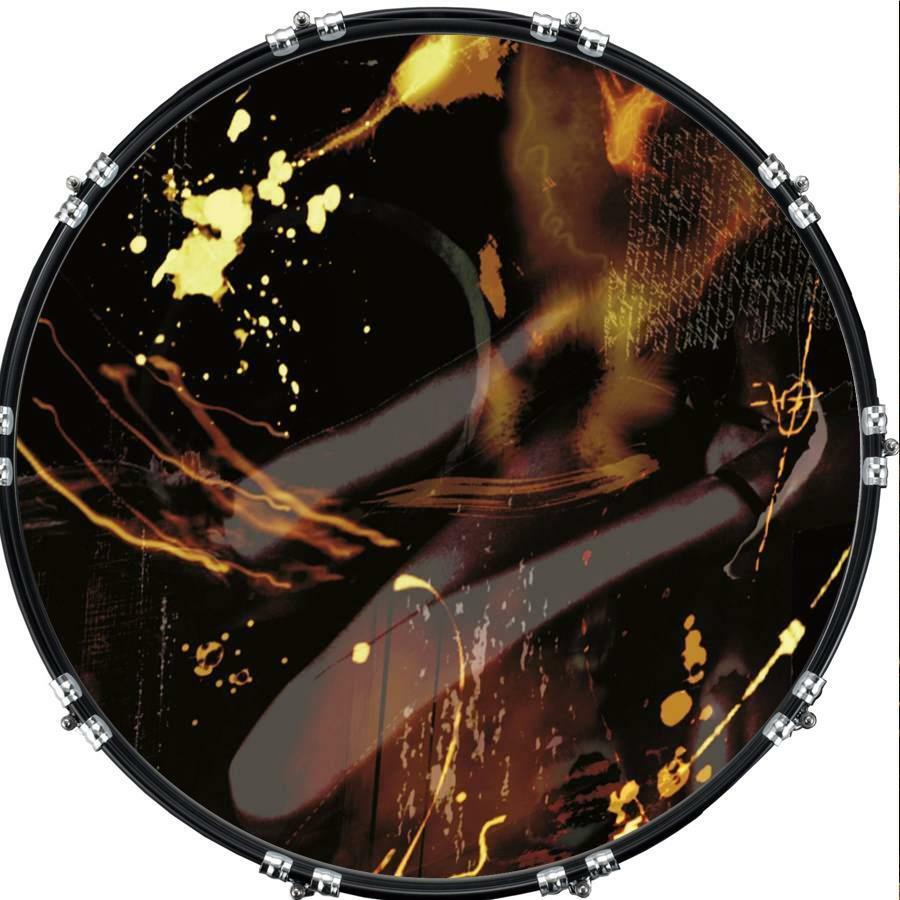 20" Custom Bass Kick Drum Front Head Skin Graphical Abstract 3