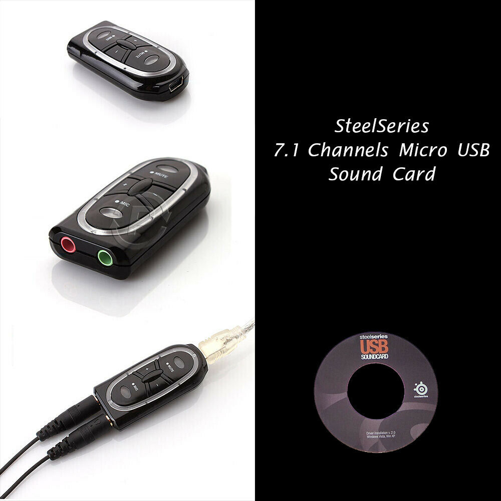 Genuine Steelseries 7.1 Channels Soundcard Siberia Gaming Headsets Usb Adapter
