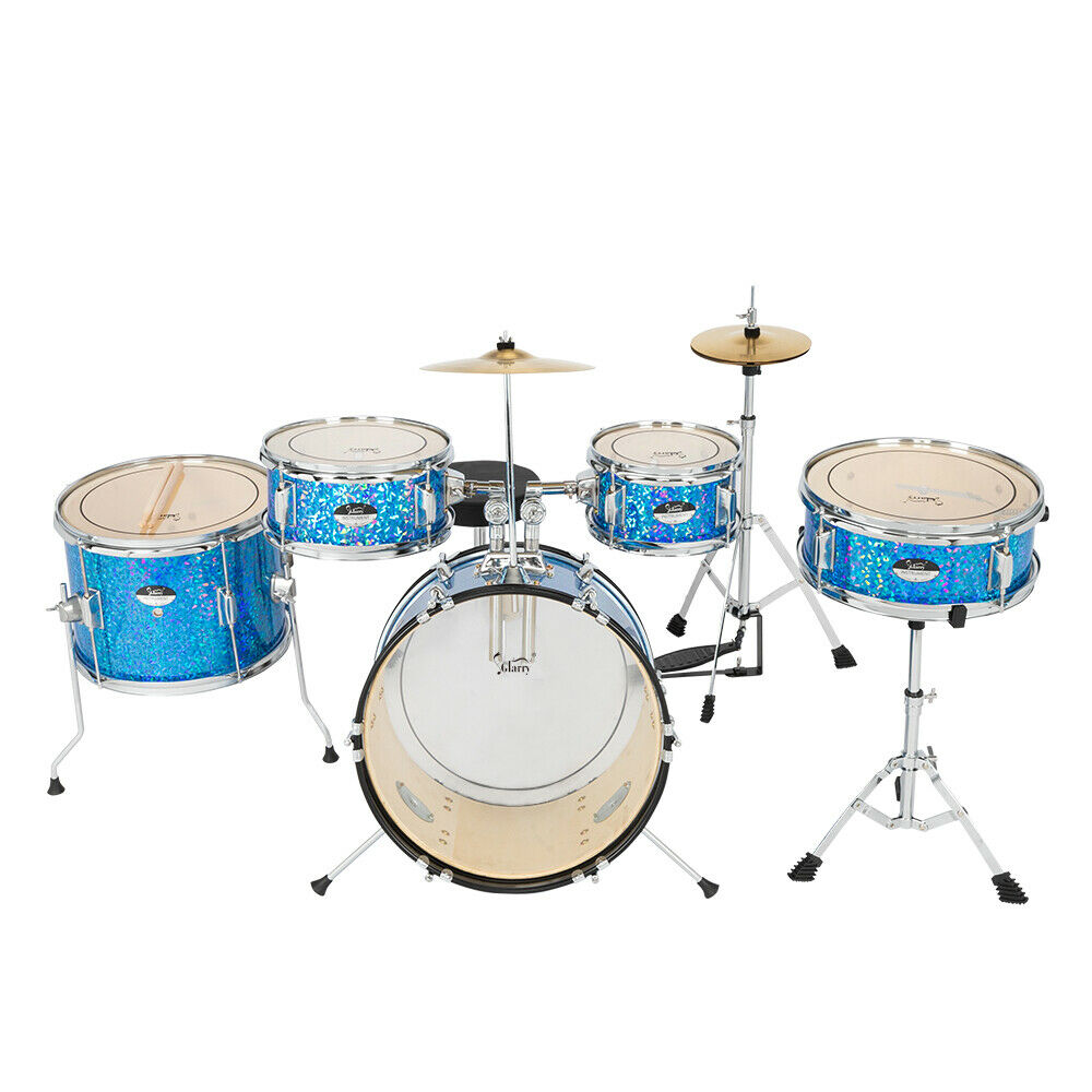 5pcs Glarry Drum Set Bass Drum & 2 Tom Drum, Snare Drum, Floor Tom Percussion