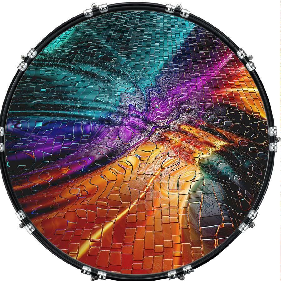 Custom 22" Kick Bass Drum Head Graphical Image Front Skin Colorful 8